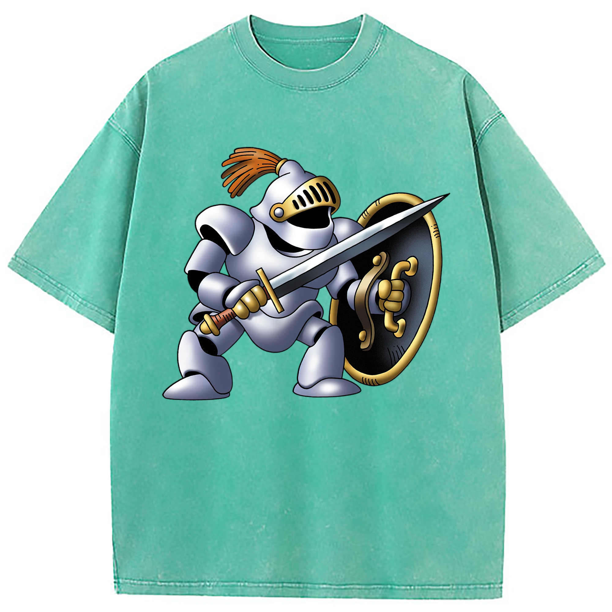 （画像用） ドラゴンクエスト Doragon Kuesuto Dragon Quest 綿100% ヴィンテージ風 半袖Tシャツ（フロントプリント）